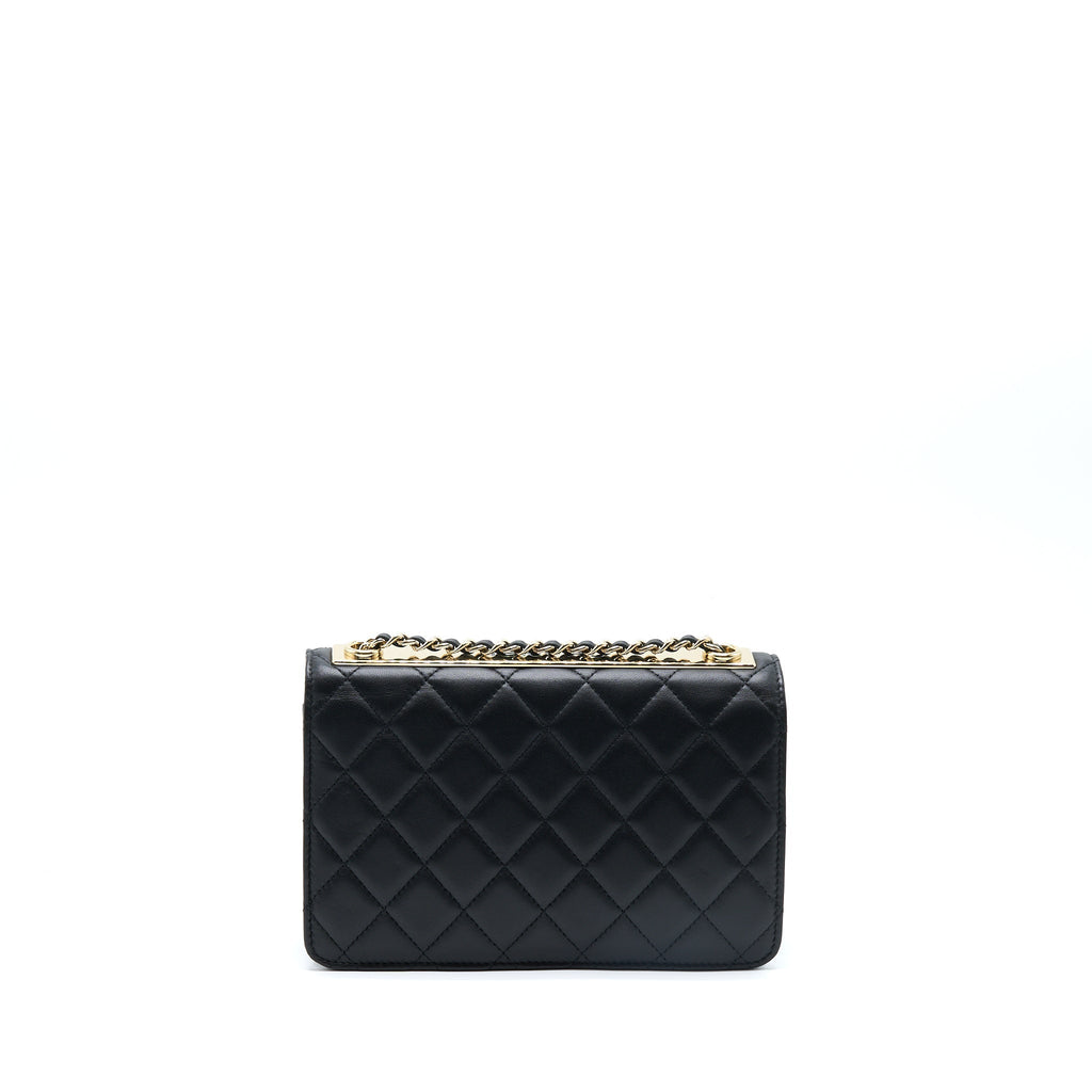 CHANEL TRENDY CC WALLET ON CHAIN LAMBSKIN BLACK GHW