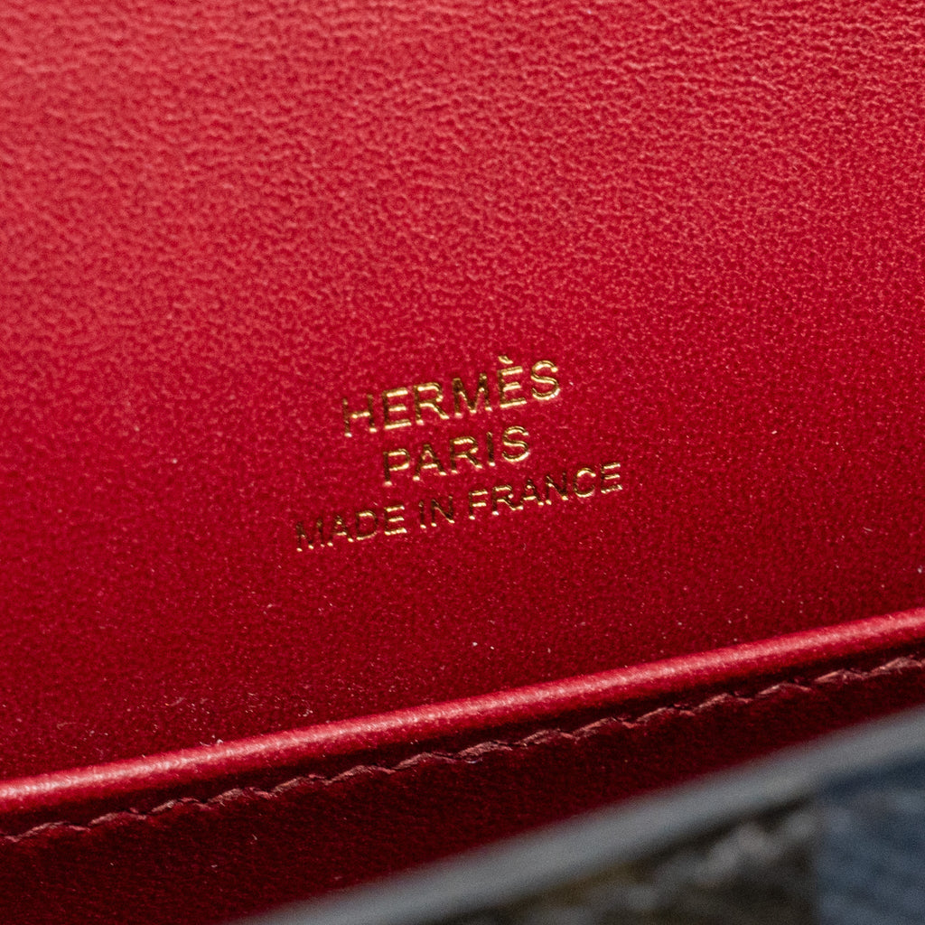 HERMES MINI KELLY II CASAQUE EPSOM BLEU INDIGO/NOIR/ROUGE GRENAT GHW