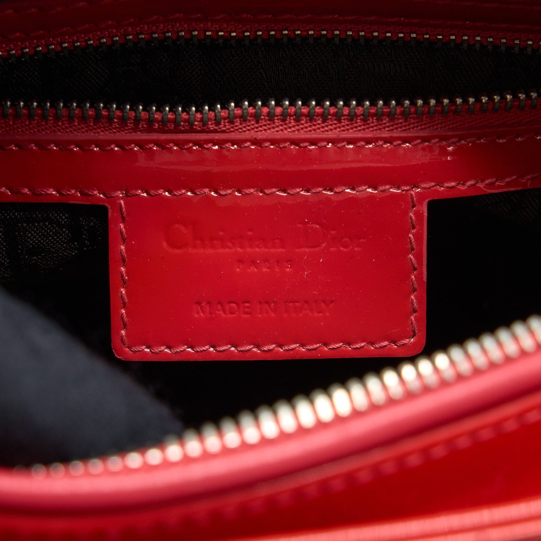 DIOR MEDIUM LADY DIOR PATENT CORAL SHW