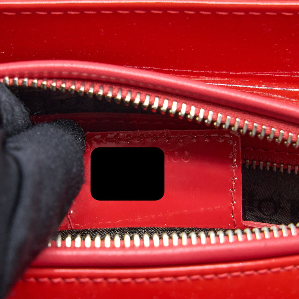 DIOR MEDIUM LADY DIOR PATENT CORAL SHW