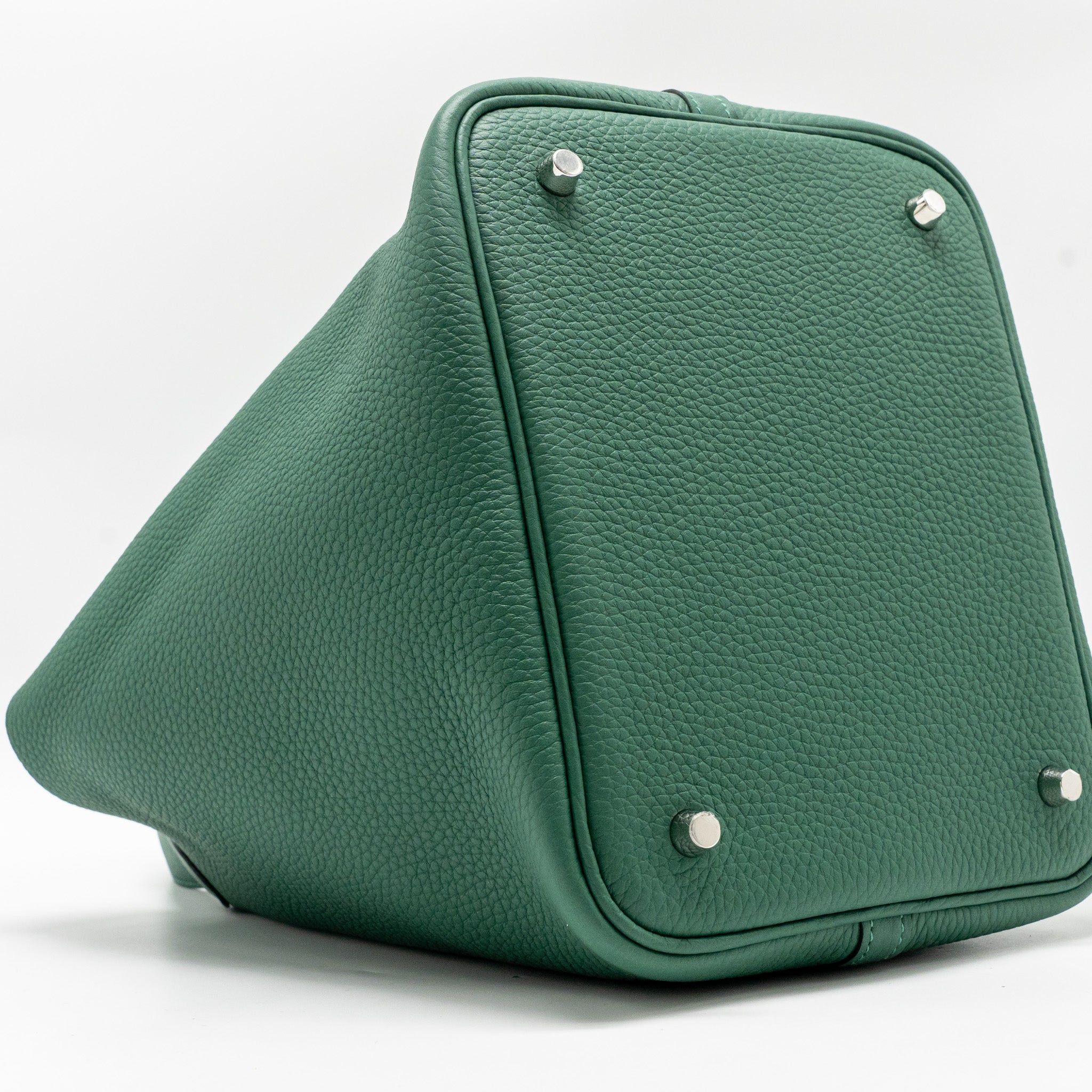 HERMES PICOTIN 22 LOCK BAG CLEMENCE VERT MOYEN SHW