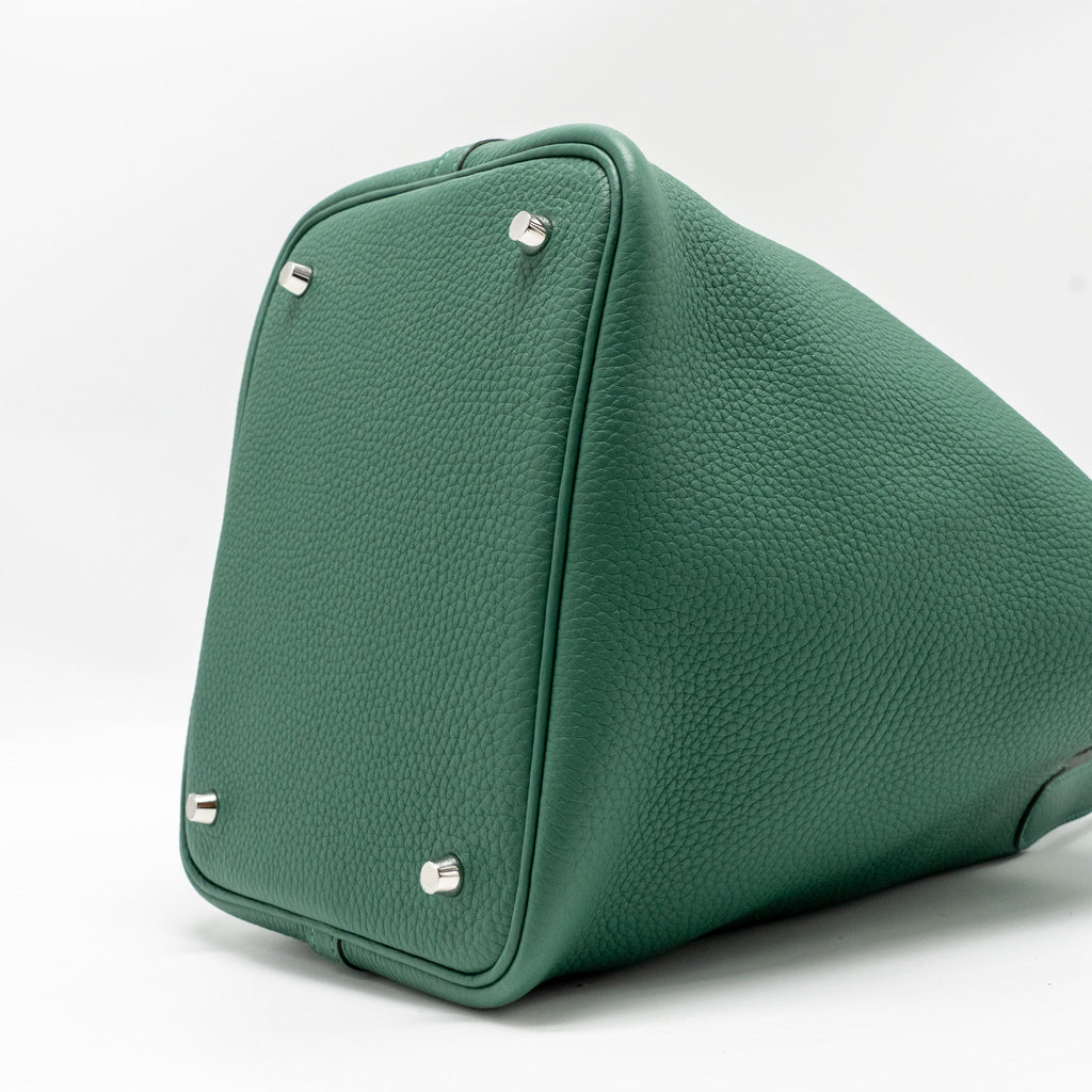 HERMES PICOTIN 22 LOCK BAG CLEMENCE VERT MOYEN SHW
