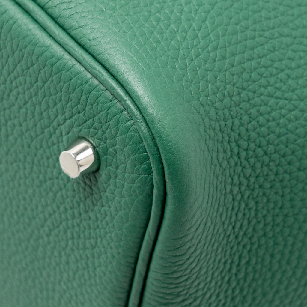 HERMES PICOTIN 22 LOCK BAG CLEMENCE VERT MOYEN SHW