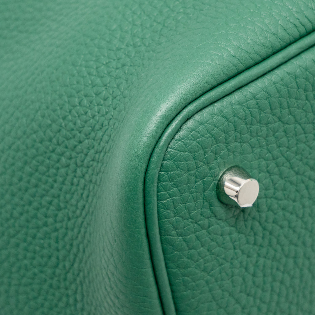 HERMES PICOTIN 22 LOCK BAG CLEMENCE VERT MOYEN SHW