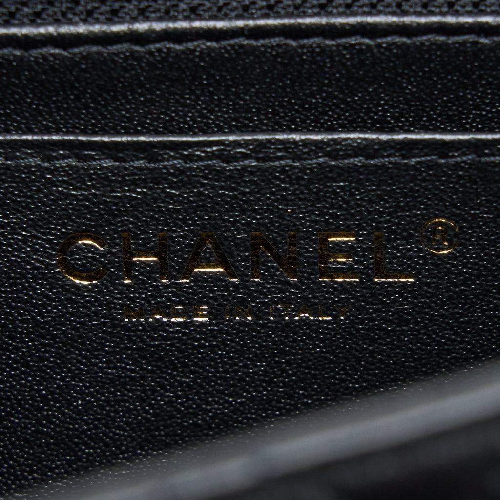 CHANEL MINI SQUARE FLAP BAG LAMBSKIN BLACK LGHW (MICROCHIP)