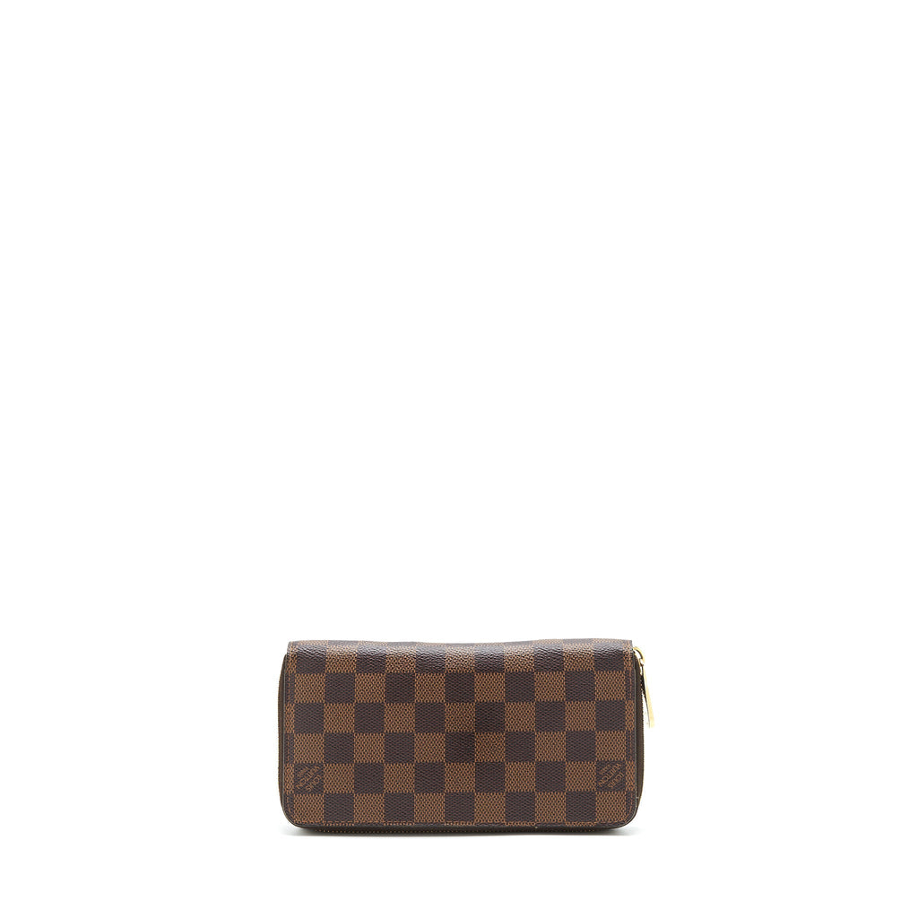LOUIS VUITTON ZIPPER LONG WALLET DAMIER EBENE GHW