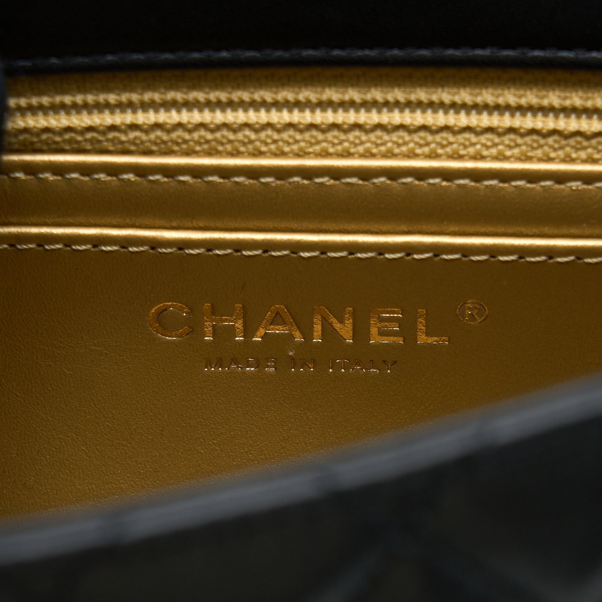 CHANEL PEARL CRUSH MINI SQUARE FLAP BAG LAMBSKIN BLACK BRUSHED GHW (MICROCHIP)