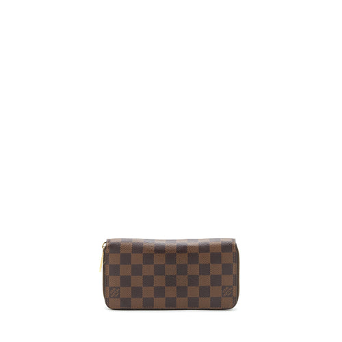 LOUIS VUITTON ZIPPER LONG WALLET DAMIER EBENE GHW