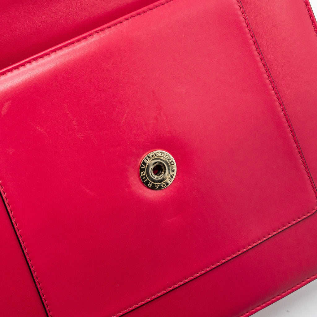 BVLGARI TOP HANDLE SERPENTI FLAP BAG CALFSKIN DARK PINK LGHW