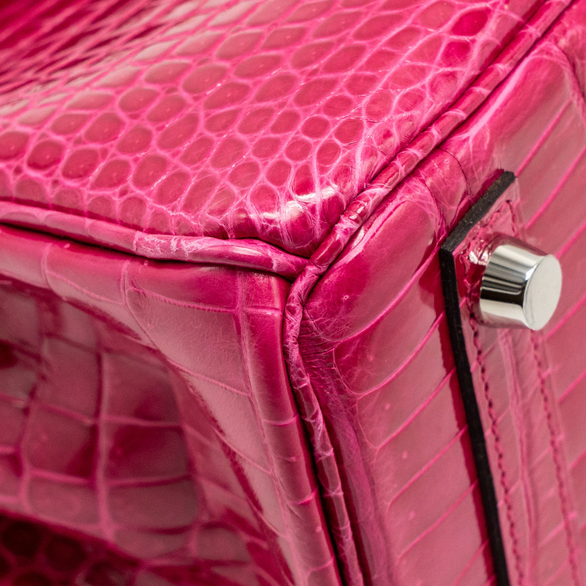 Hermes Birkin 25 shiny crocodile porous rose Mexico SHW