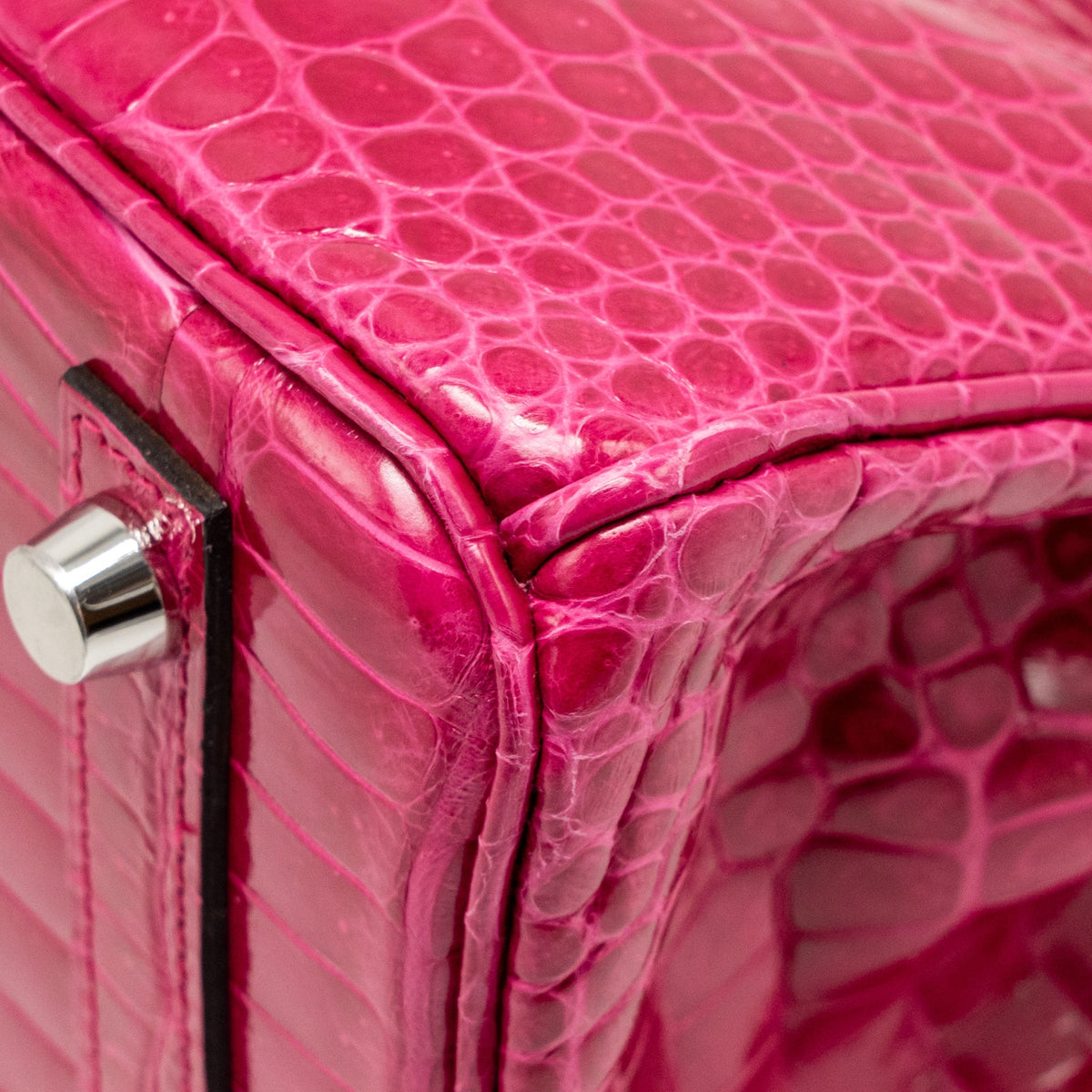 Hermes Birkin 25 shiny crocodile porous rose Mexico SHW
