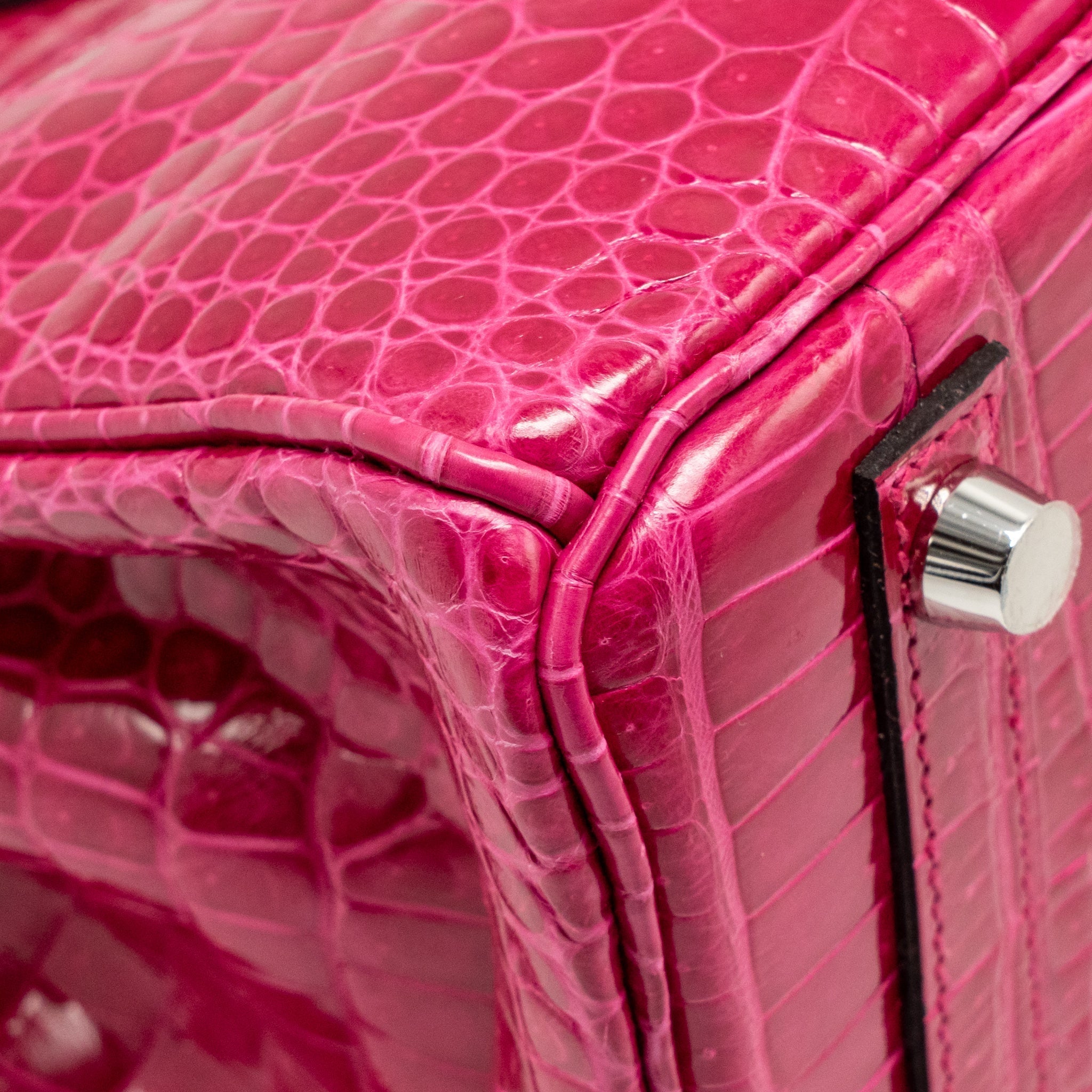 HERMES BIRKIN 25 SHINY CROCODILE POROUS ROSE MEXICO SHW
