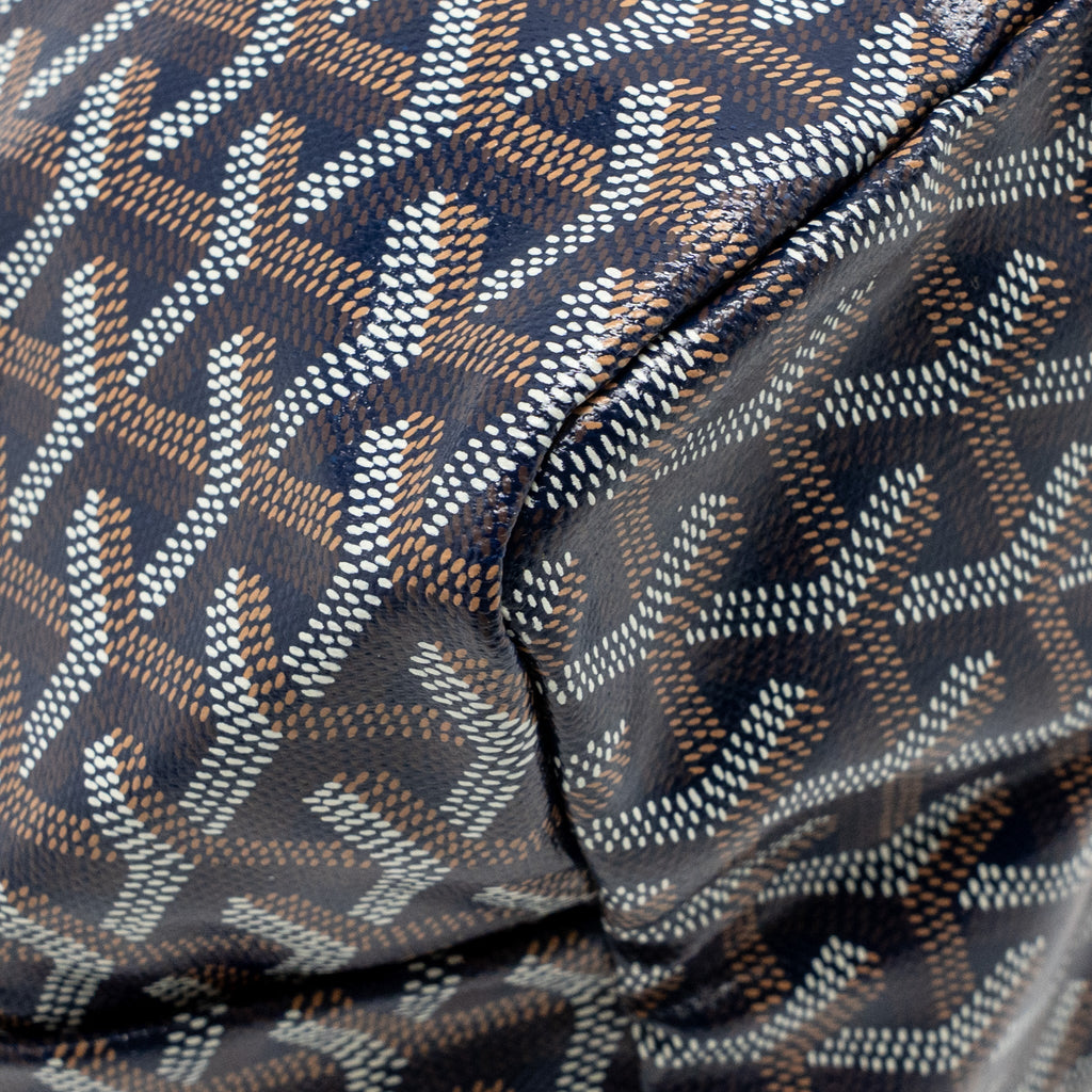 GOYARD SAINT LOUIS PM TOTE GOYARDINE CANVAS/CALFSKIN NAVY BLUE SHW