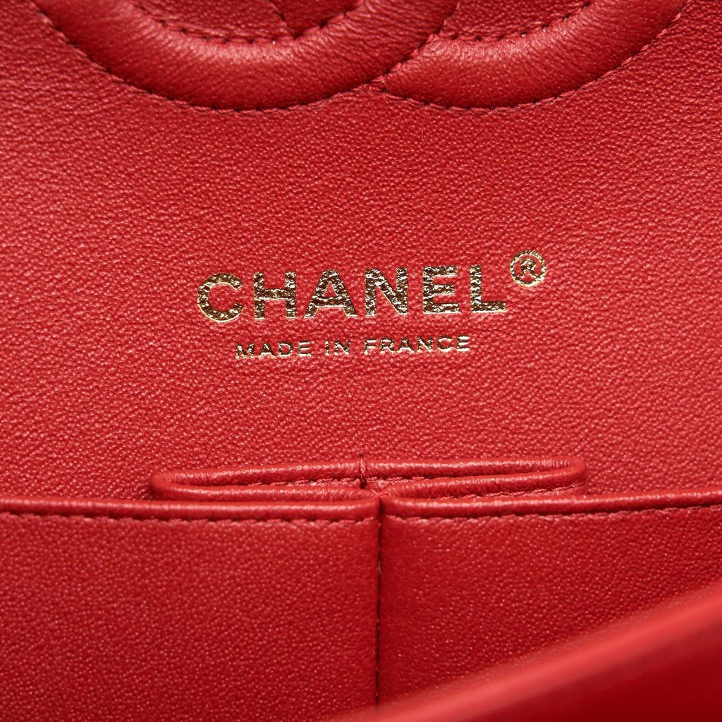 CHANEL MEDIUM CLASSIC DOUBLE FLAP BAG RED LGHW SERIAL29
