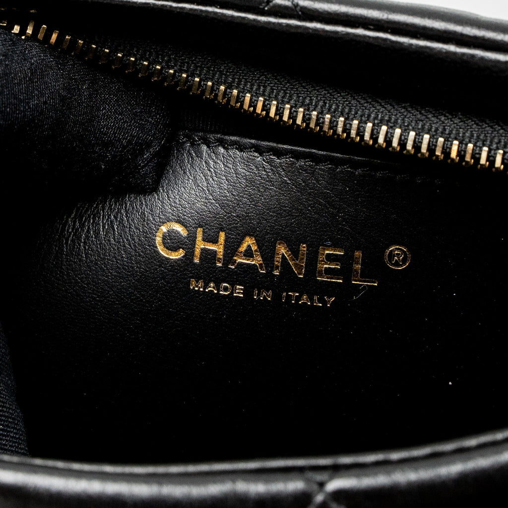 CHANEL 22K HOBO SHOULDER BAG LAMBSKIN BLACK BRUSHED GHW (MICROCHIP)