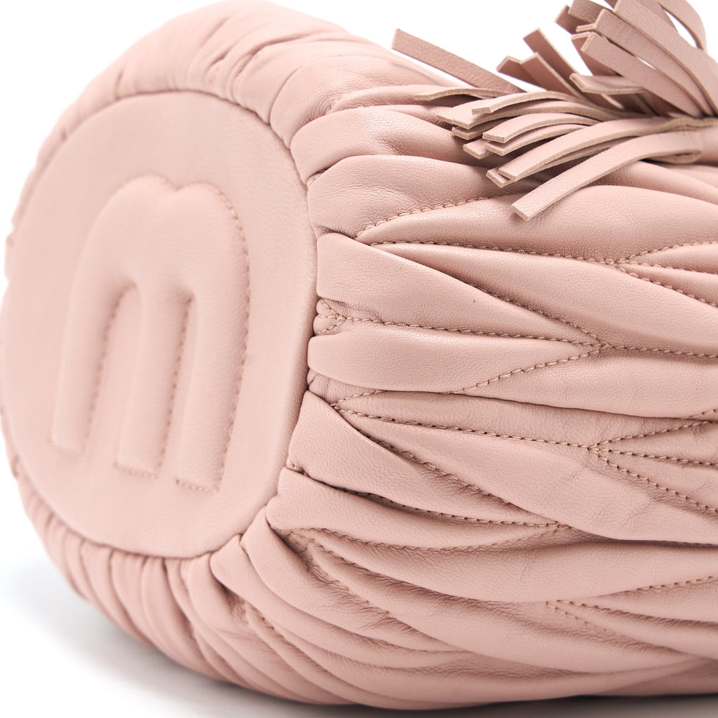 MIUMIU SECCHIELLO MATELASSE CROSSBODY BAG NAPPA LAMBSKIN PINK GHW