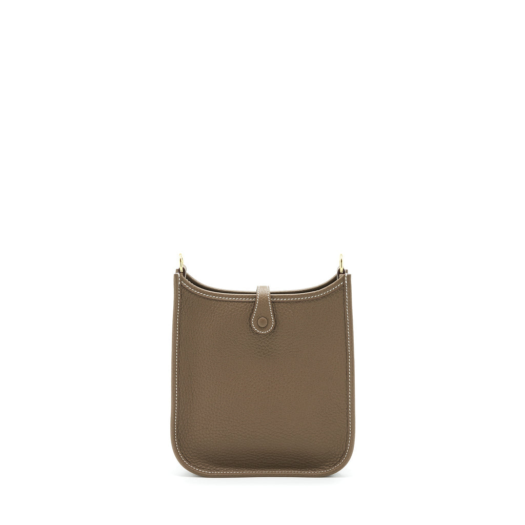 HERMES MINI EVELYNE CLEMENCE ETOUPE/BLUE INDIGO GHW