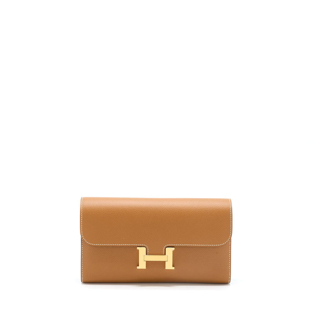 Hermes Constance Long Wallet Epsom Gold GHW