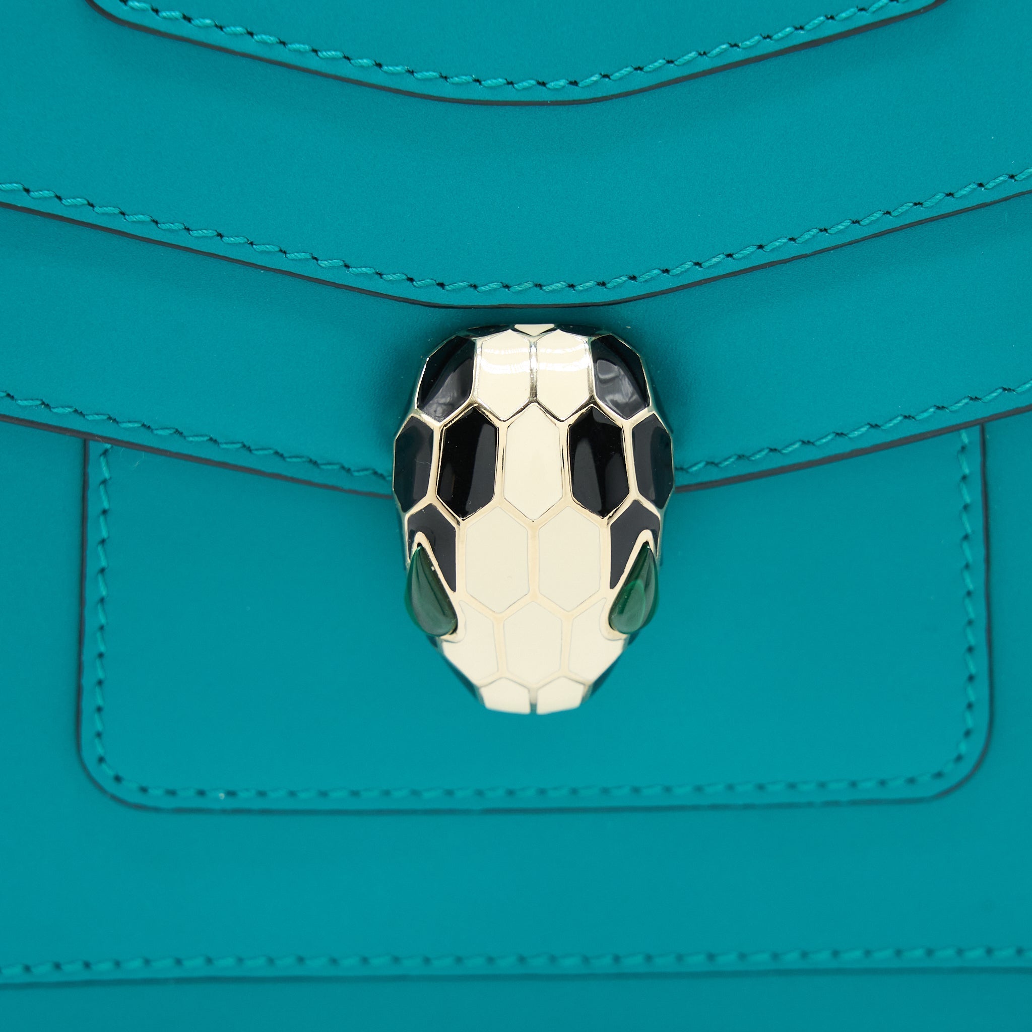 BVLGARI SERPENTI FOREVER CROSSBODY BAG CALFSKIN GREEN LGHW