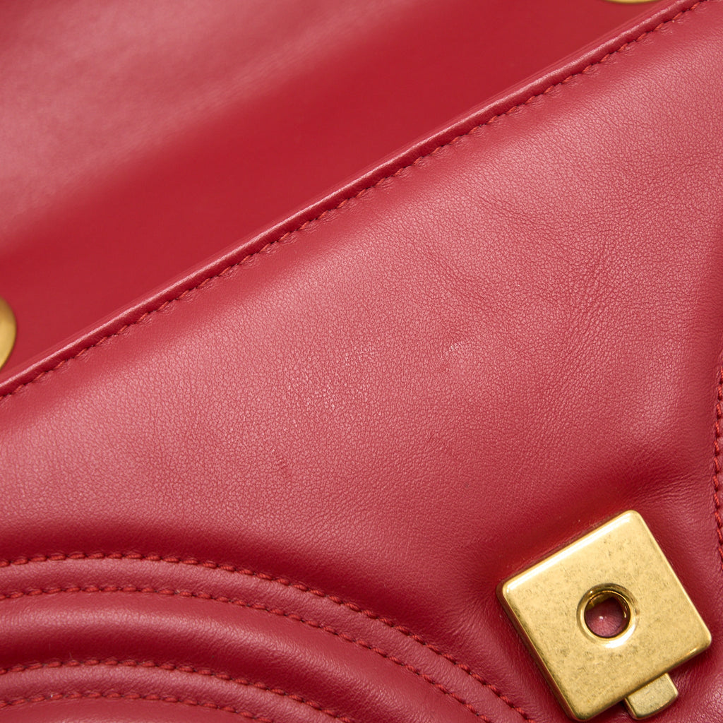GUCCI MINI MARMONT CALFSKIN RED GHW