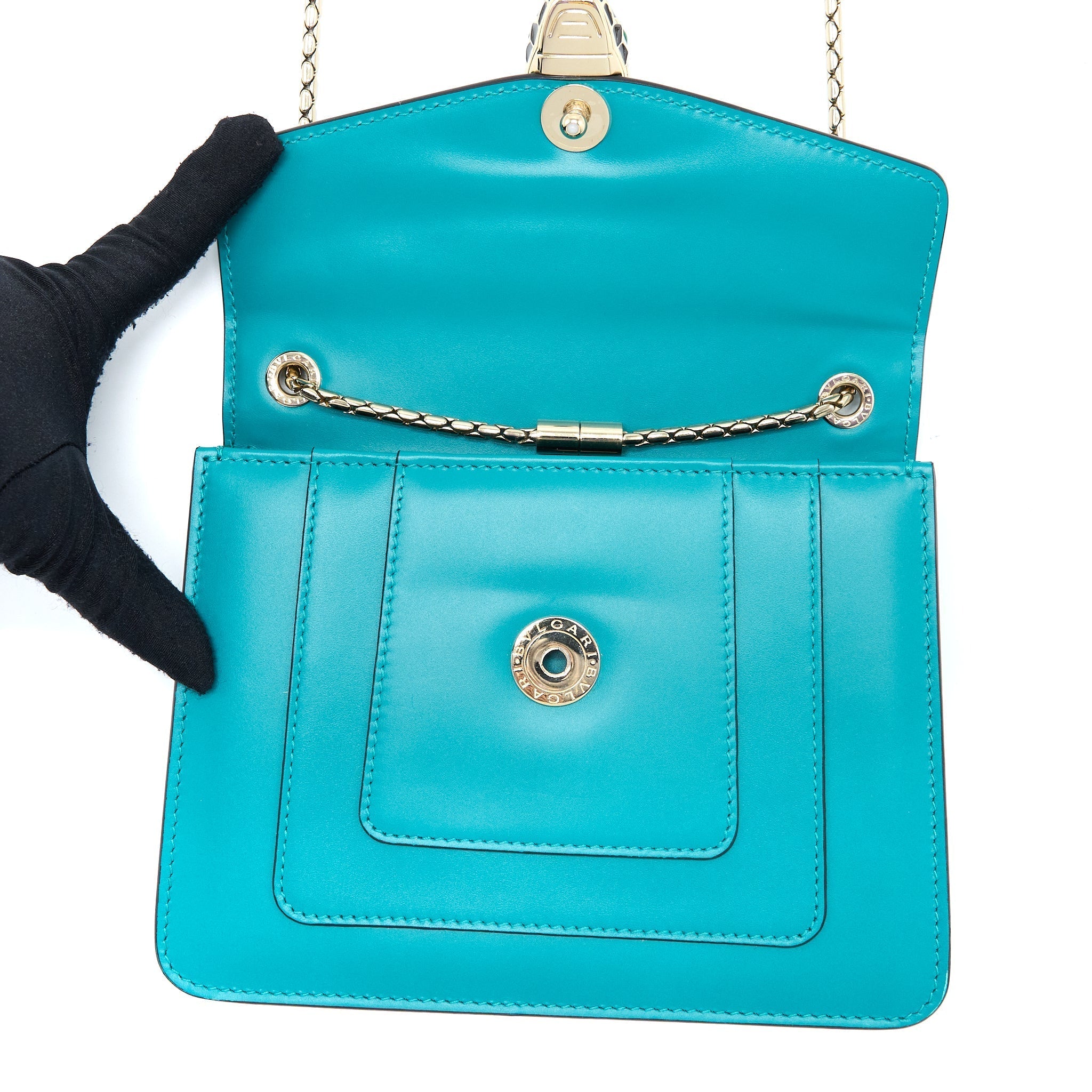 BVLGARI SERPENTI FOREVER CROSSBODY BAG CALFSKIN GREEN LGHW