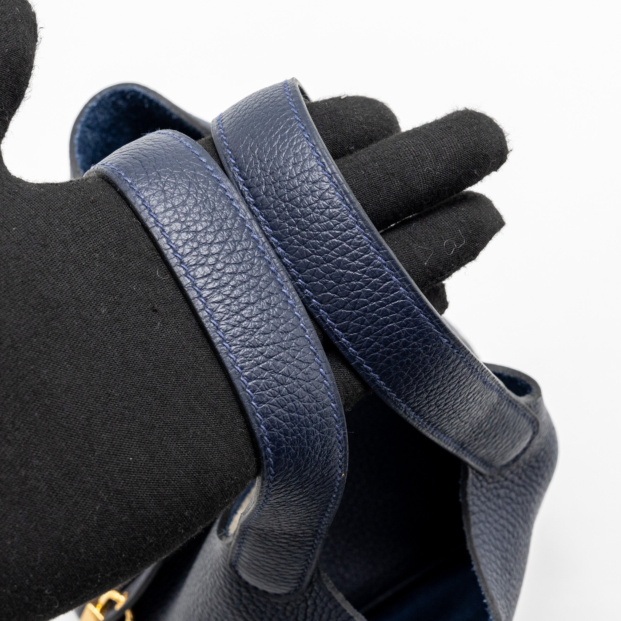 HERMES PICOTIN 18 LOCK BAG CLEMENCE BLUE NUIT GHW