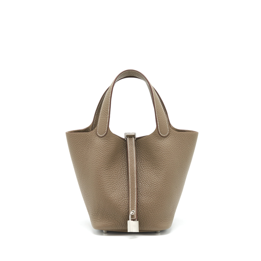 Hermes Picotin 18 Lock Bag Etoupe SHW