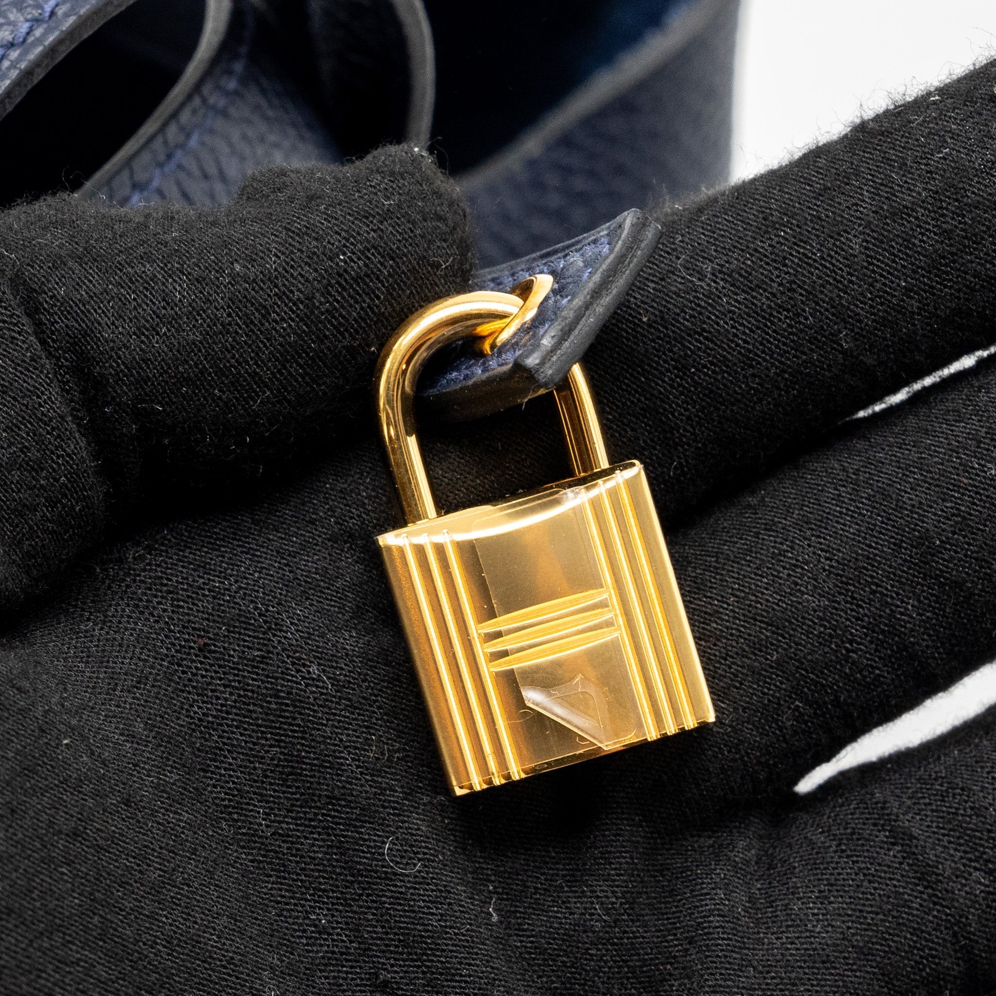HERMES PICOTIN 18 LOCK BAG CLEMENCE BLUE NUIT GHW