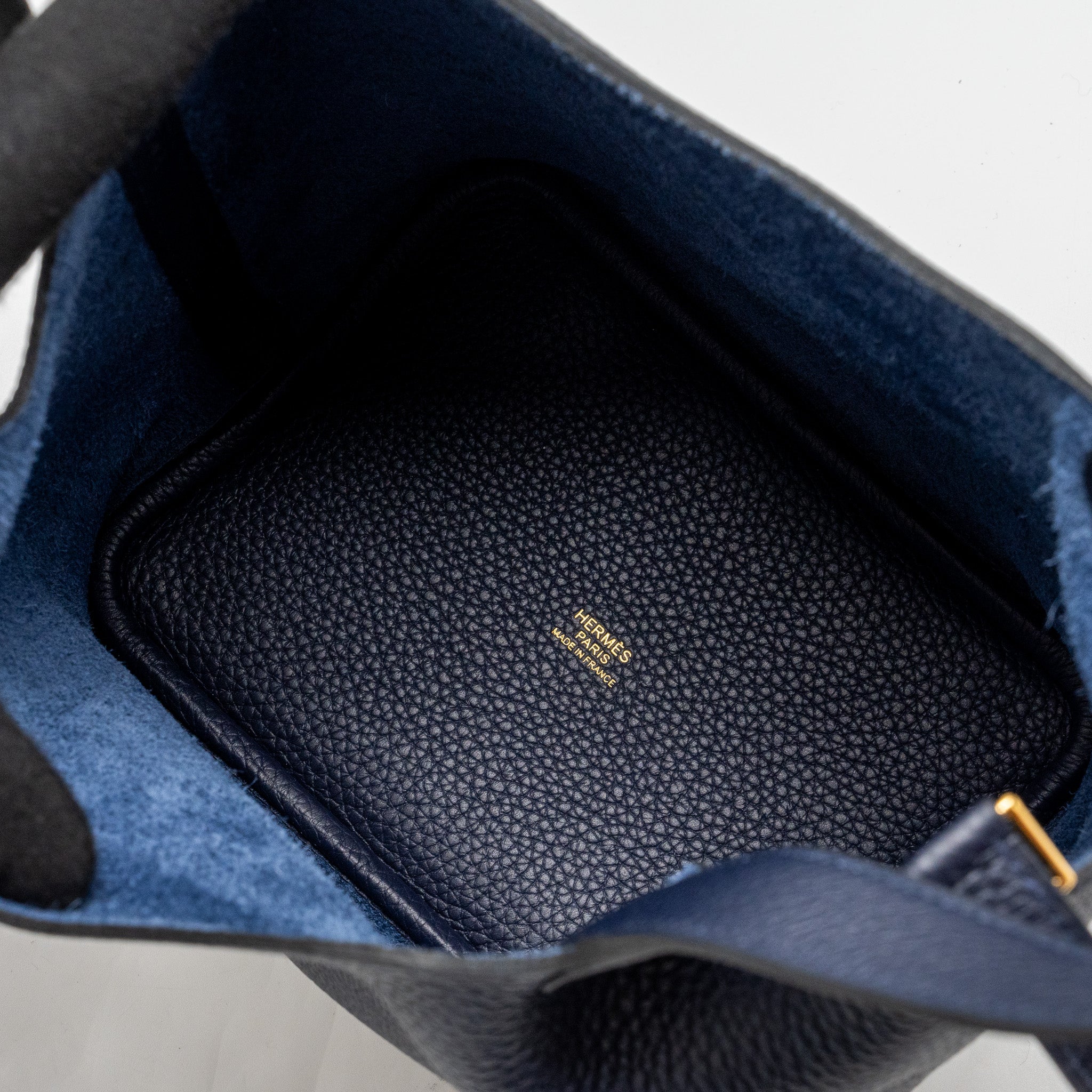 HERMES PICOTIN 18 LOCK BAG CLEMENCE BLUE NUIT GHW