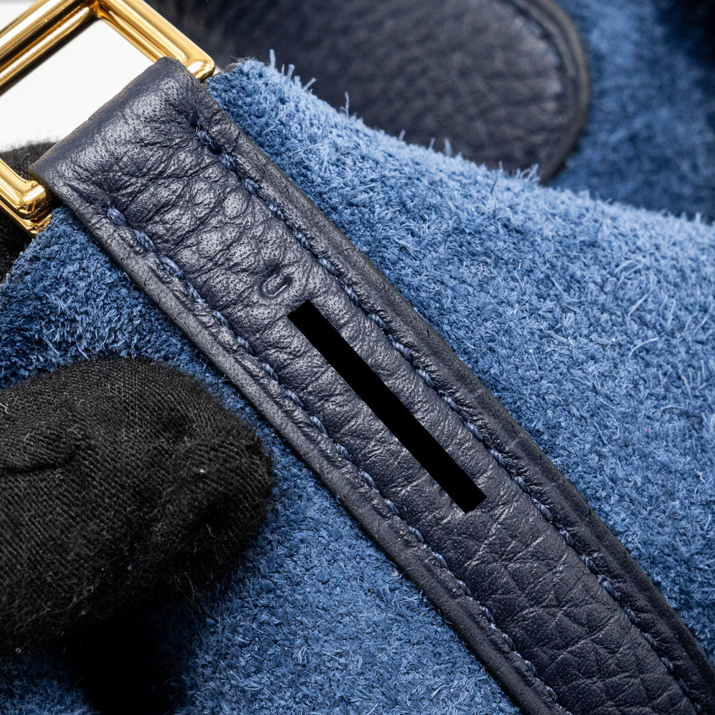 HERMES PICOTIN 18 LOCK BAG CLEMENCE BLUE NUIT GHW