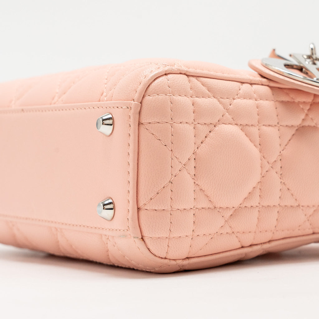 DIOR MINI LADY DIOR LAMBSKIN LIGHT PINK SHW