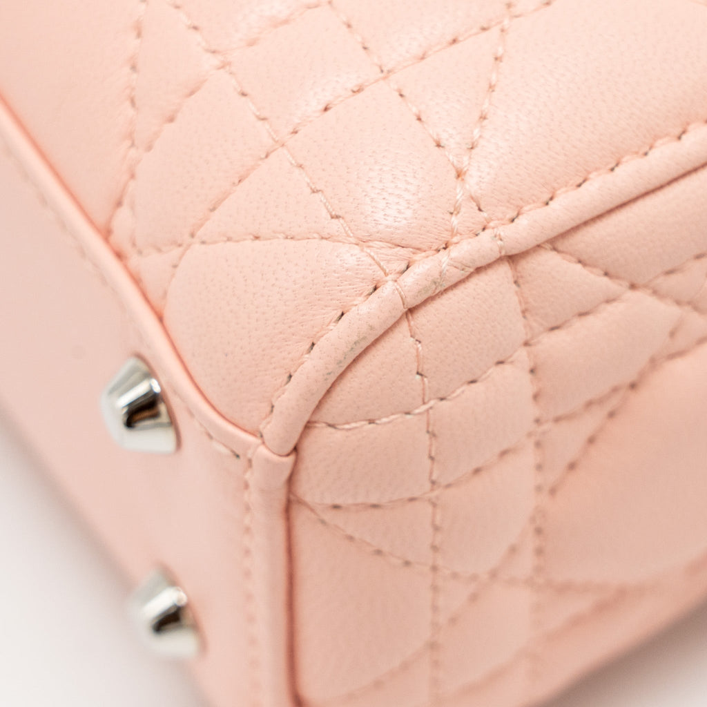 DIOR MINI LADY DIOR LAMBSKIN LIGHT PINK SHW