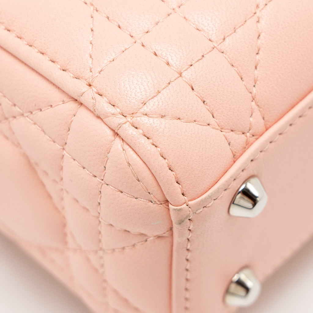 DIOR MINI LADY DIOR LAMBSKIN LIGHT PINK SHW