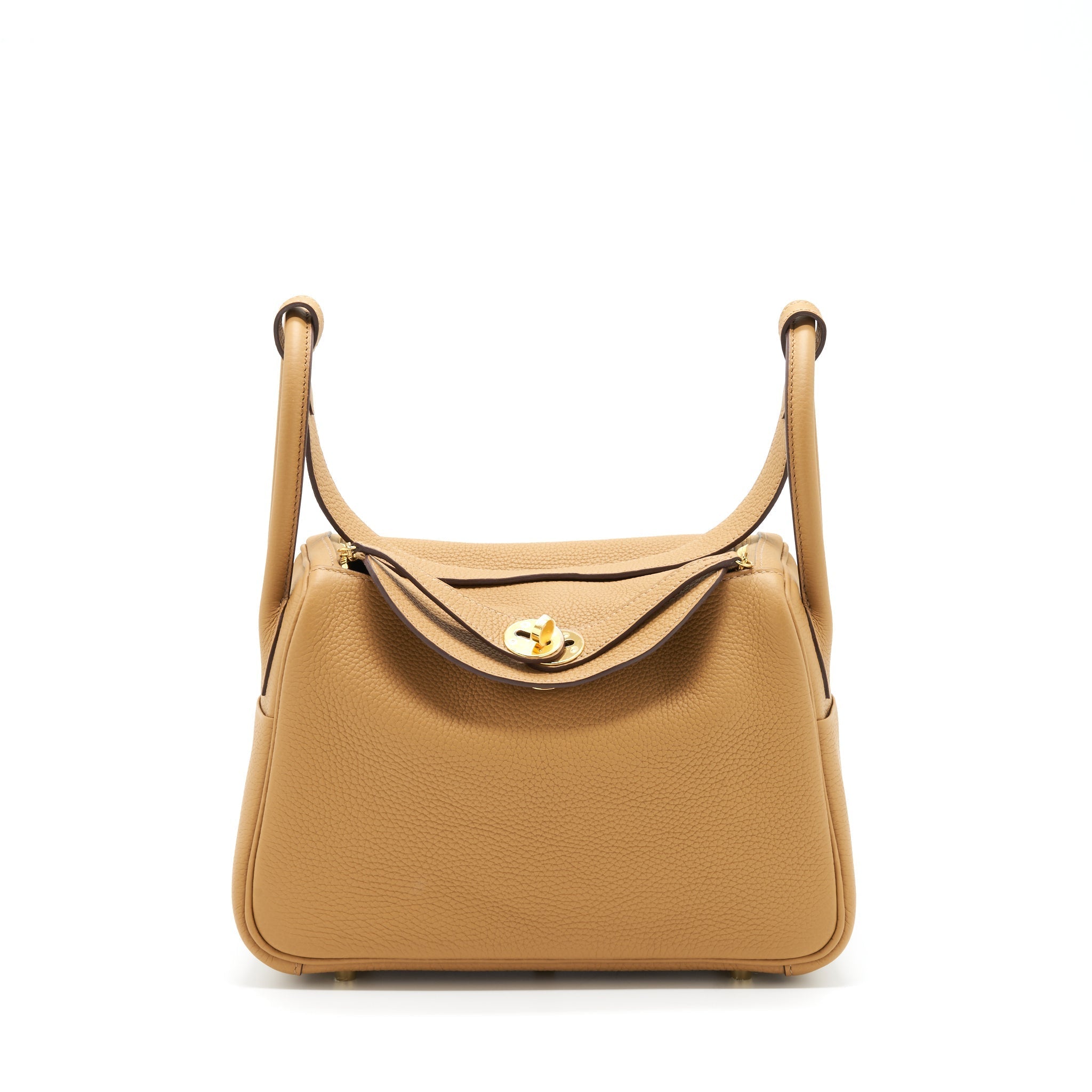 HERMES LINDY 26 CLEMENCE LEATHER 4B BISCUIT