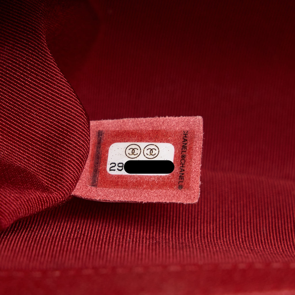 CHANEL MEDIUM BOY BAG GRAINED CALFSKIN RED SHW