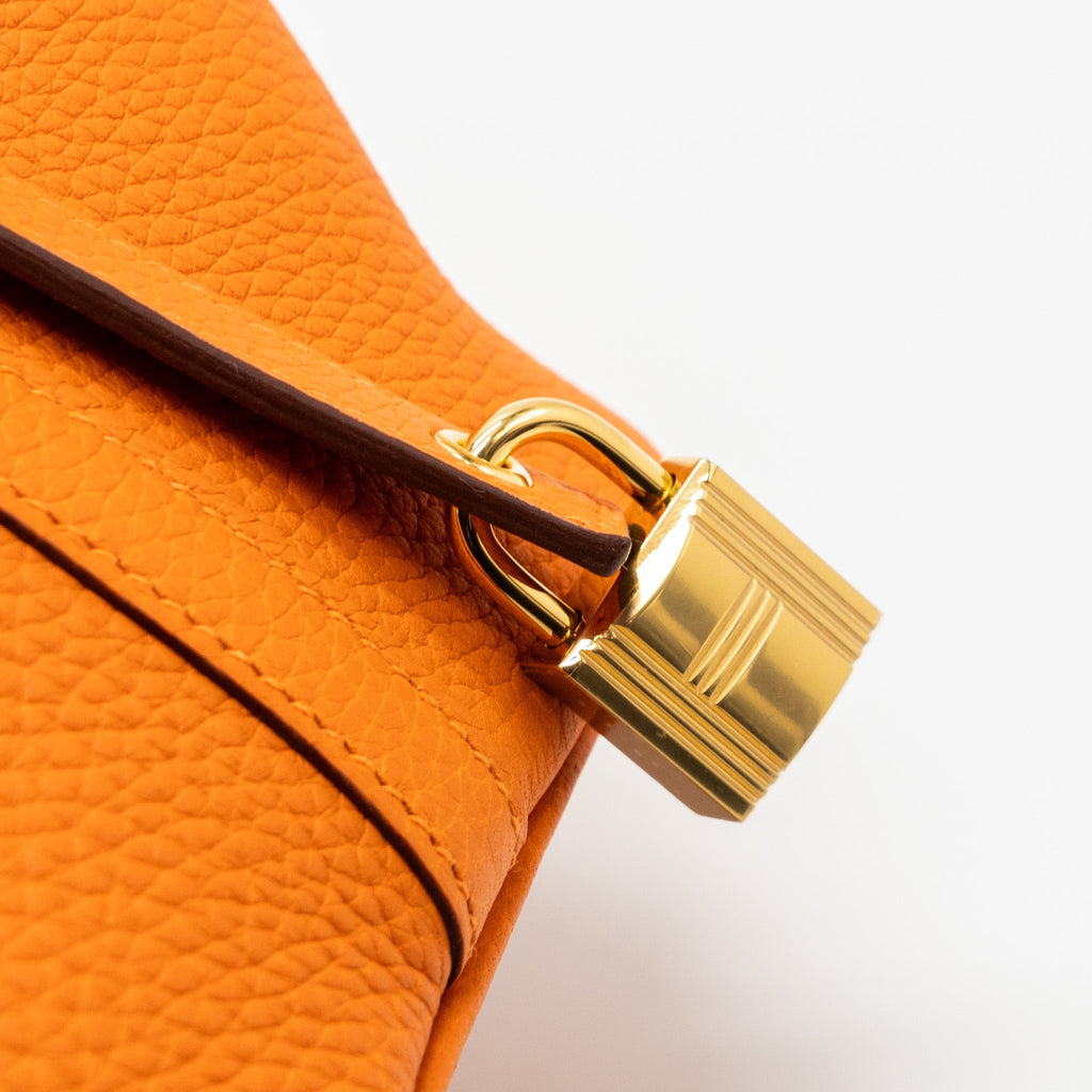 HERMES PICOTIN 18 CLEMENCE 93 ORANGE GHW