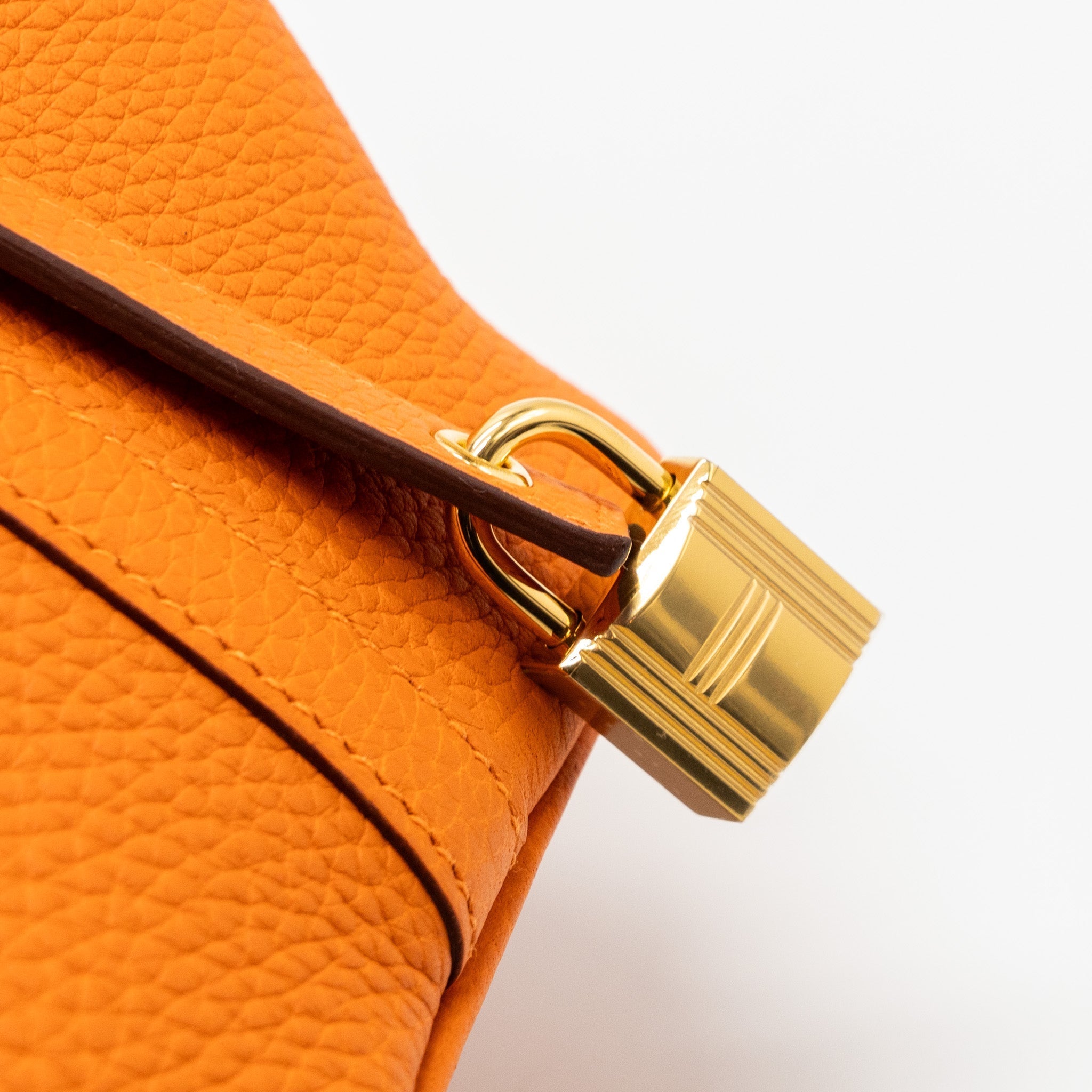 HERMES PICOTIN 18 CLEMENCE 93 ORANGE GHW