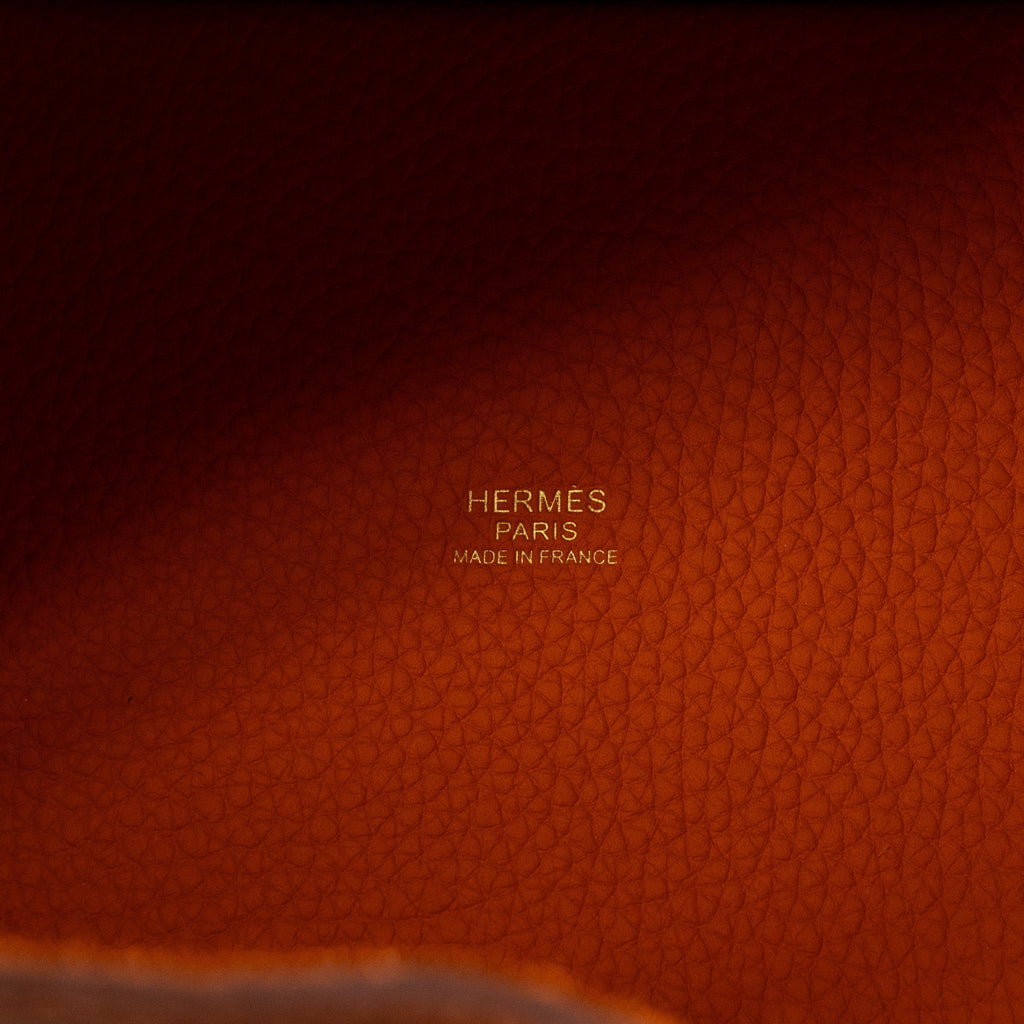 HERMES PICOTIN 18 CLEMENCE 93 ORANGE GHW