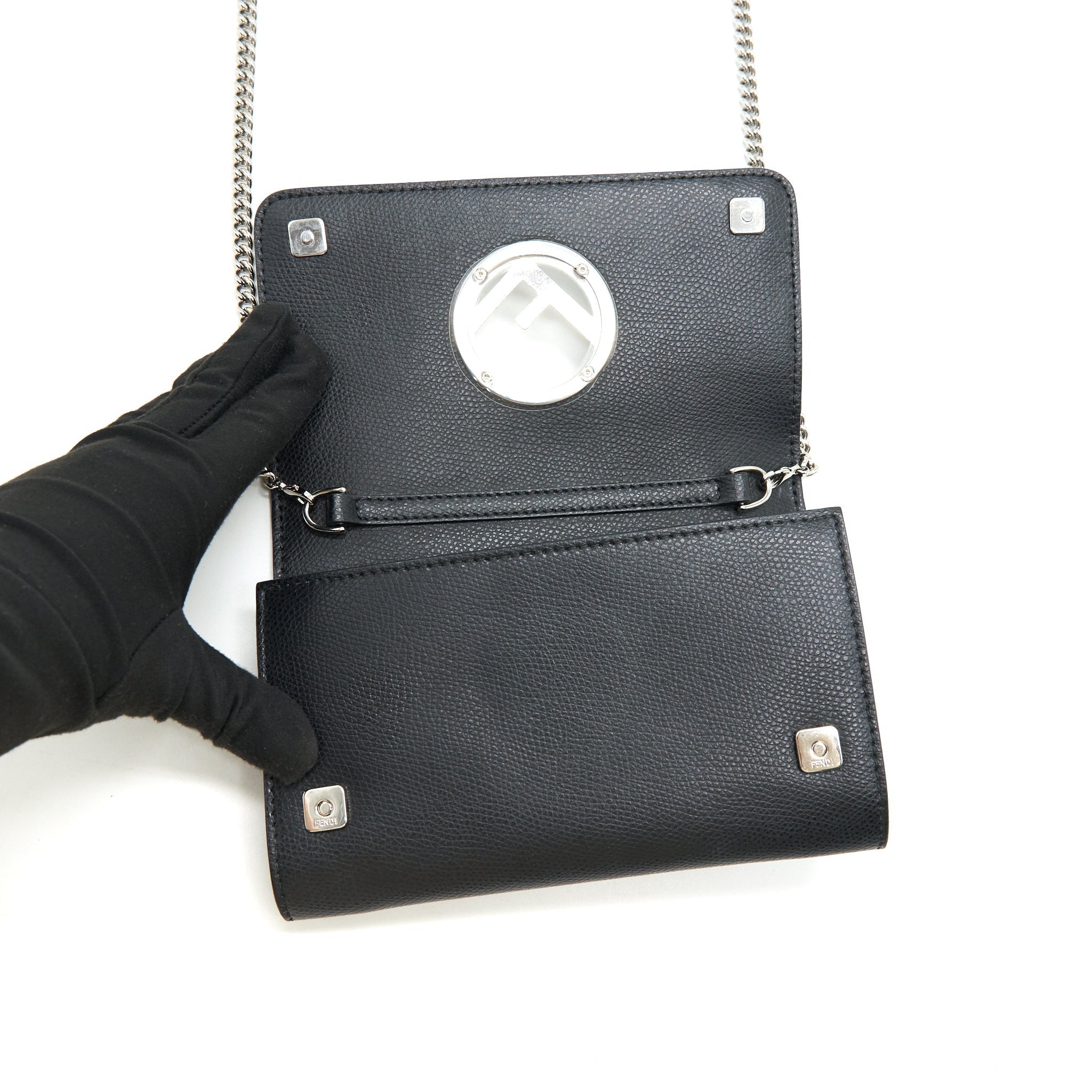 FENDI WALLET ON CHAIN BLACK SHW