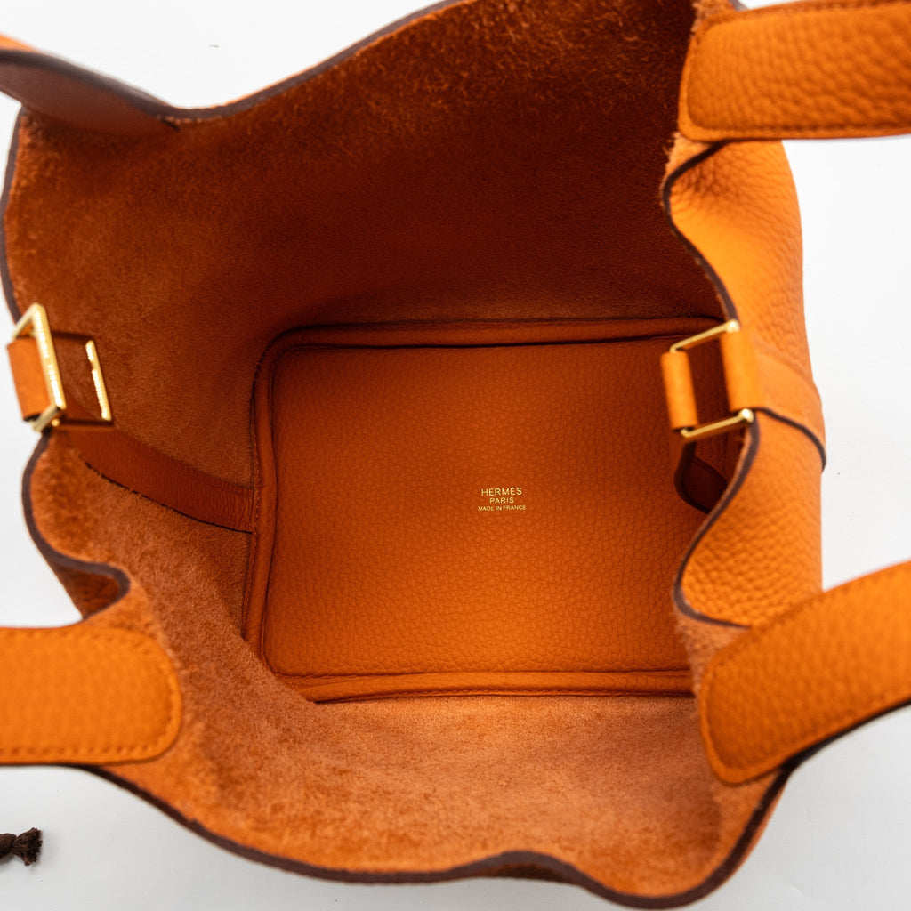 HERMES PICOTIN 18 CLEMENCE 93 ORANGE GHW