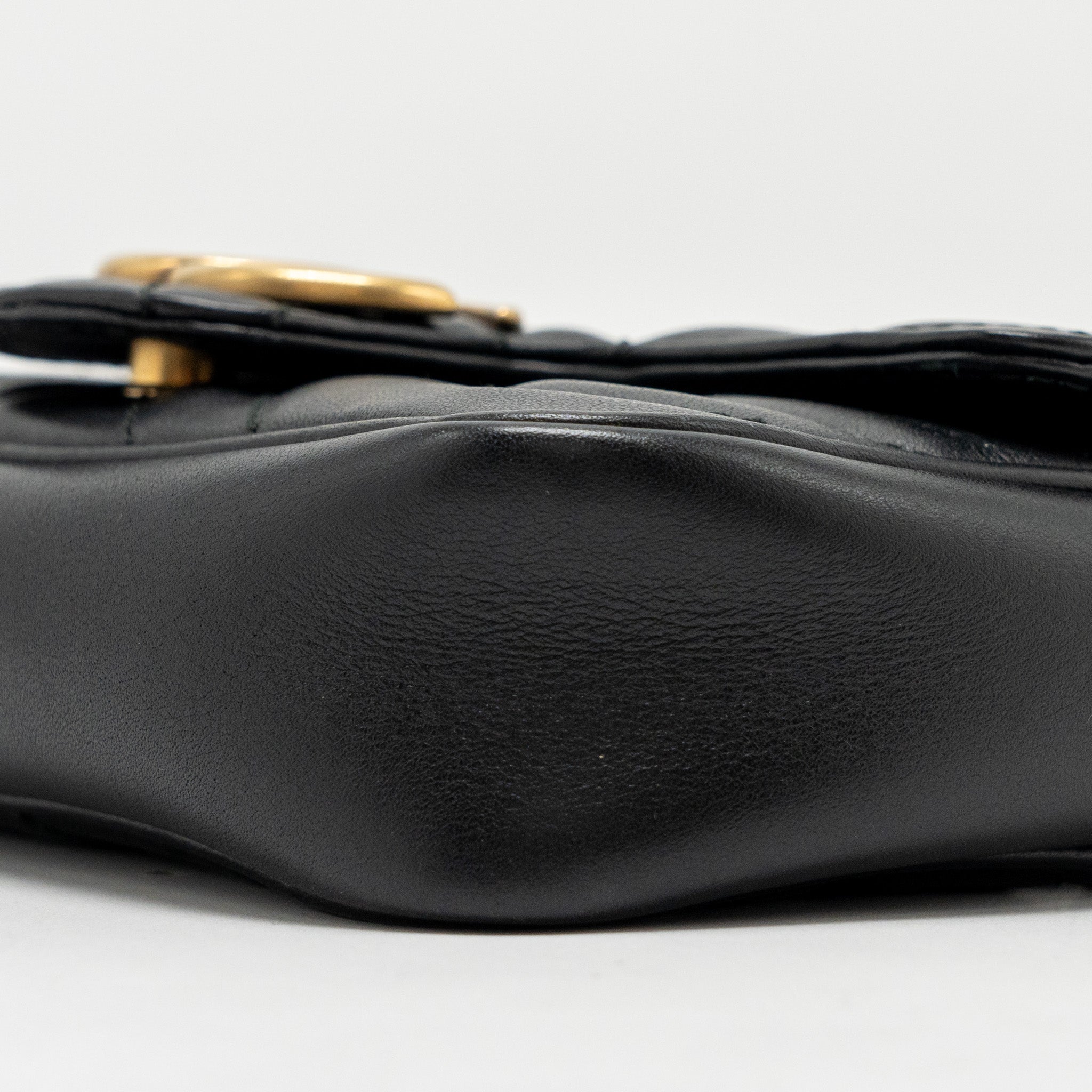 GUCCI MINI GG MARMONT CALFSKIN BLACK GHW