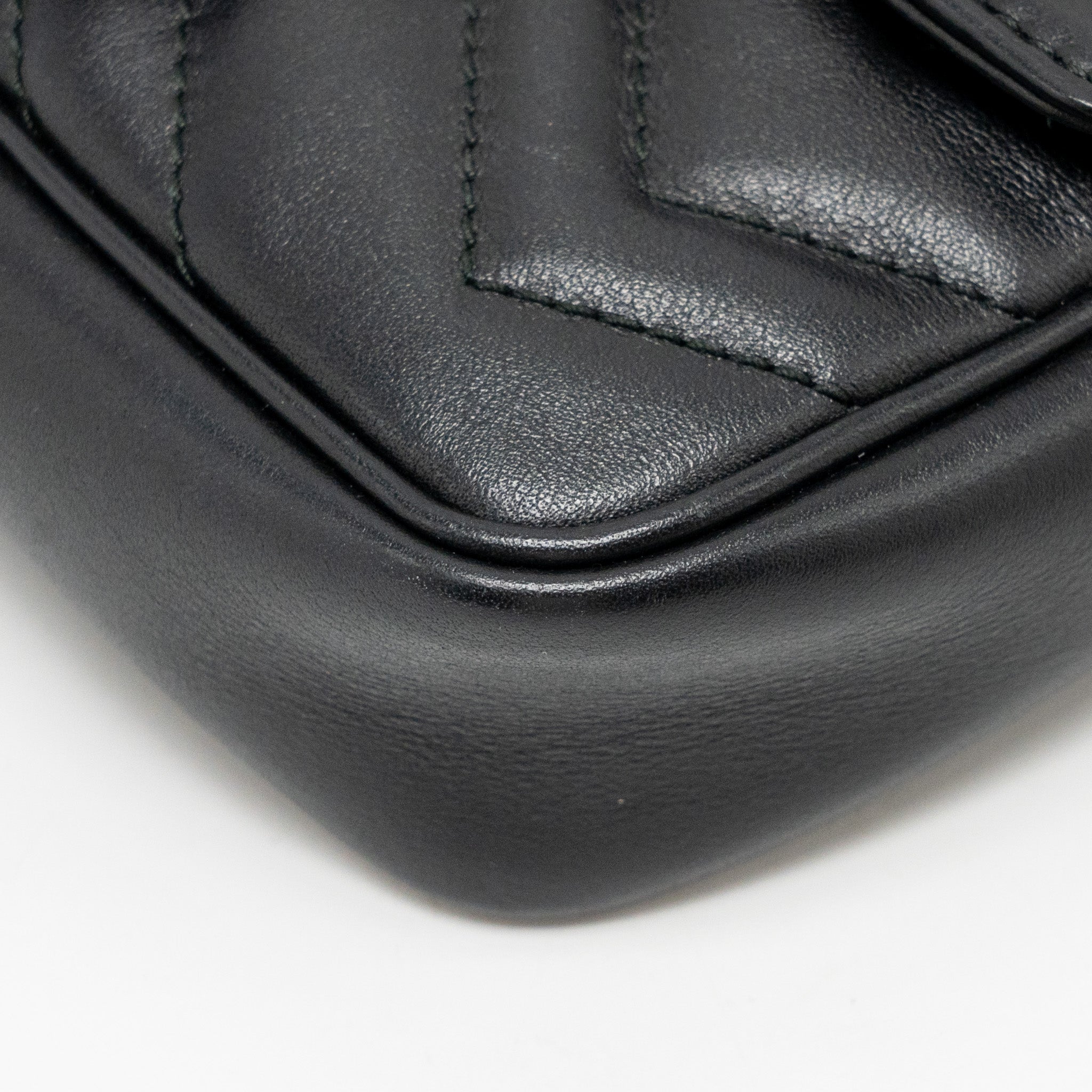 GUCCI MINI GG MARMONT CALFSKIN BLACK GHW