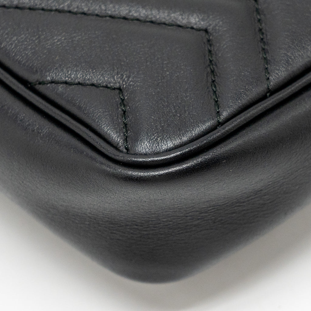 GUCCI MINI GG MARMONT CALFSKIN BLACK GHW