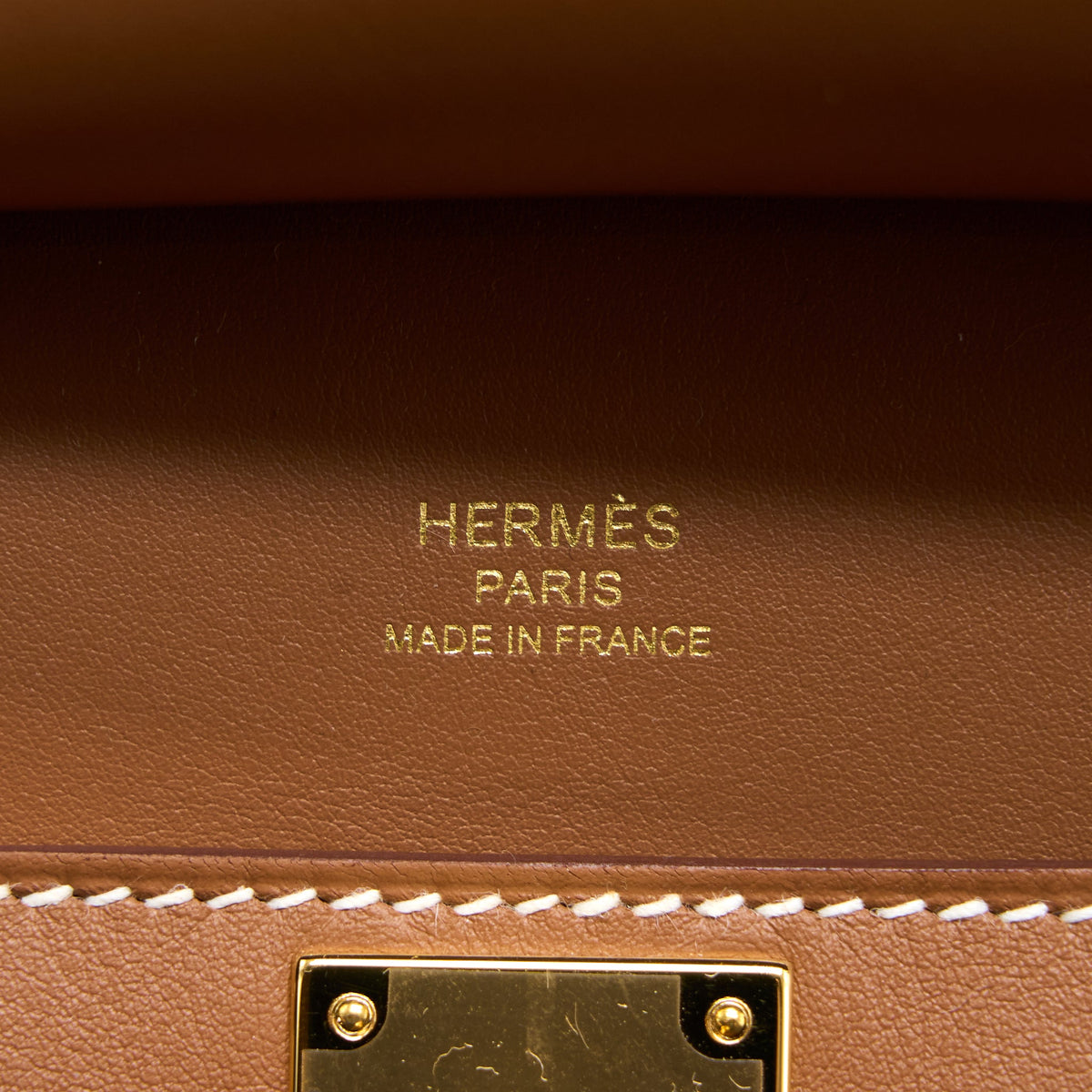 Hermes Mini Jypsiere Swift/Sangle Strap Gold/Gold-Blanc GHW