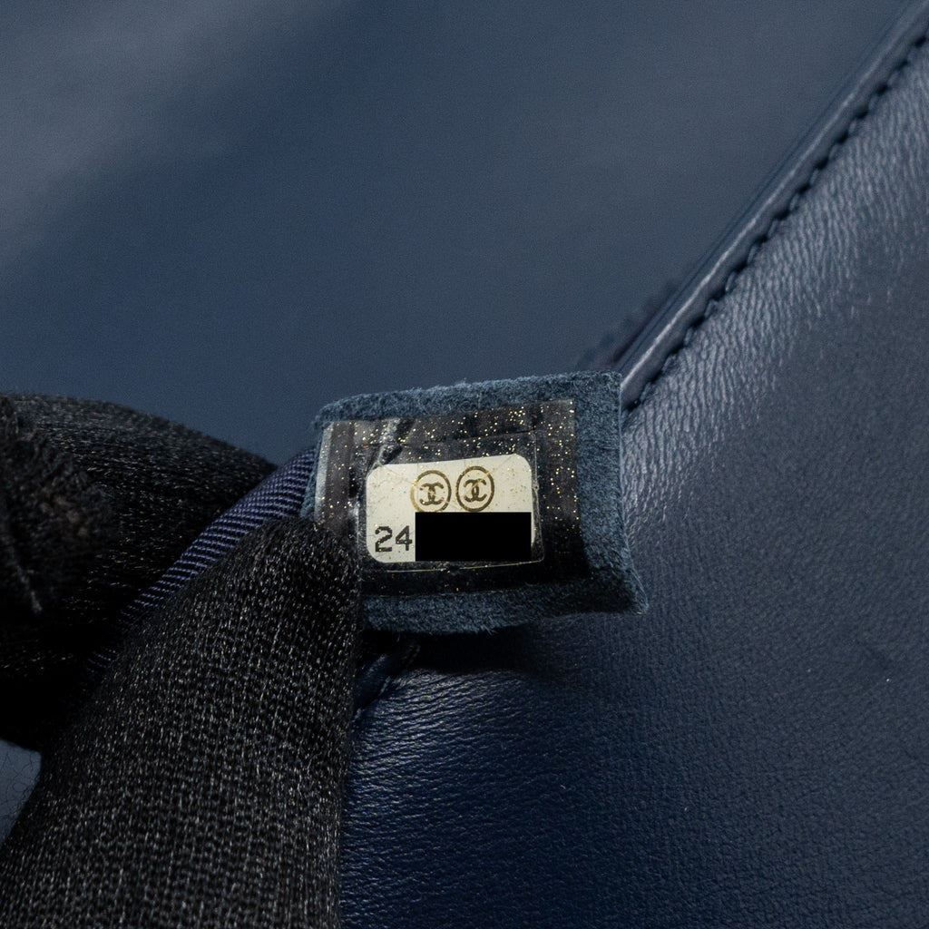 CHANEL MEDIUM BOY BAG LAMBSKIN DARK BLUE GHW
