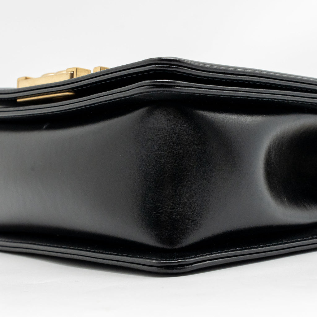 Chanel square boy bag calfskin black GHW (microchip)