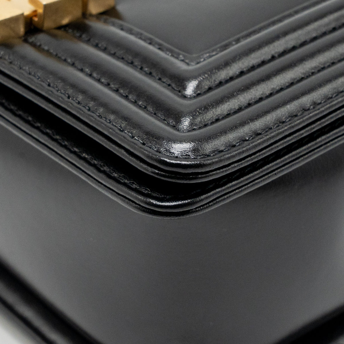 Chanel square boy bag calfskin black GHW (microchip)