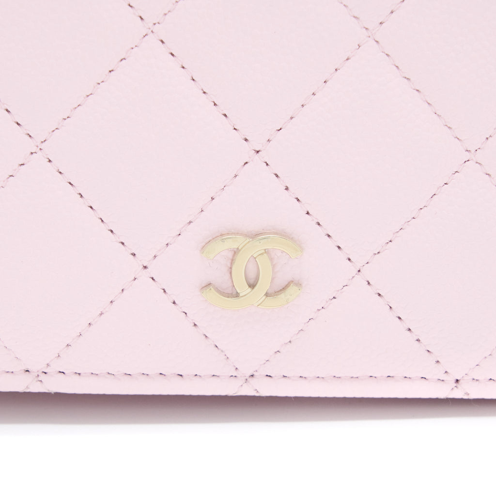 CHANEL 2 IN 1 WALLET ON CHAIN CAVIAR LIGHT PINK LGHW
