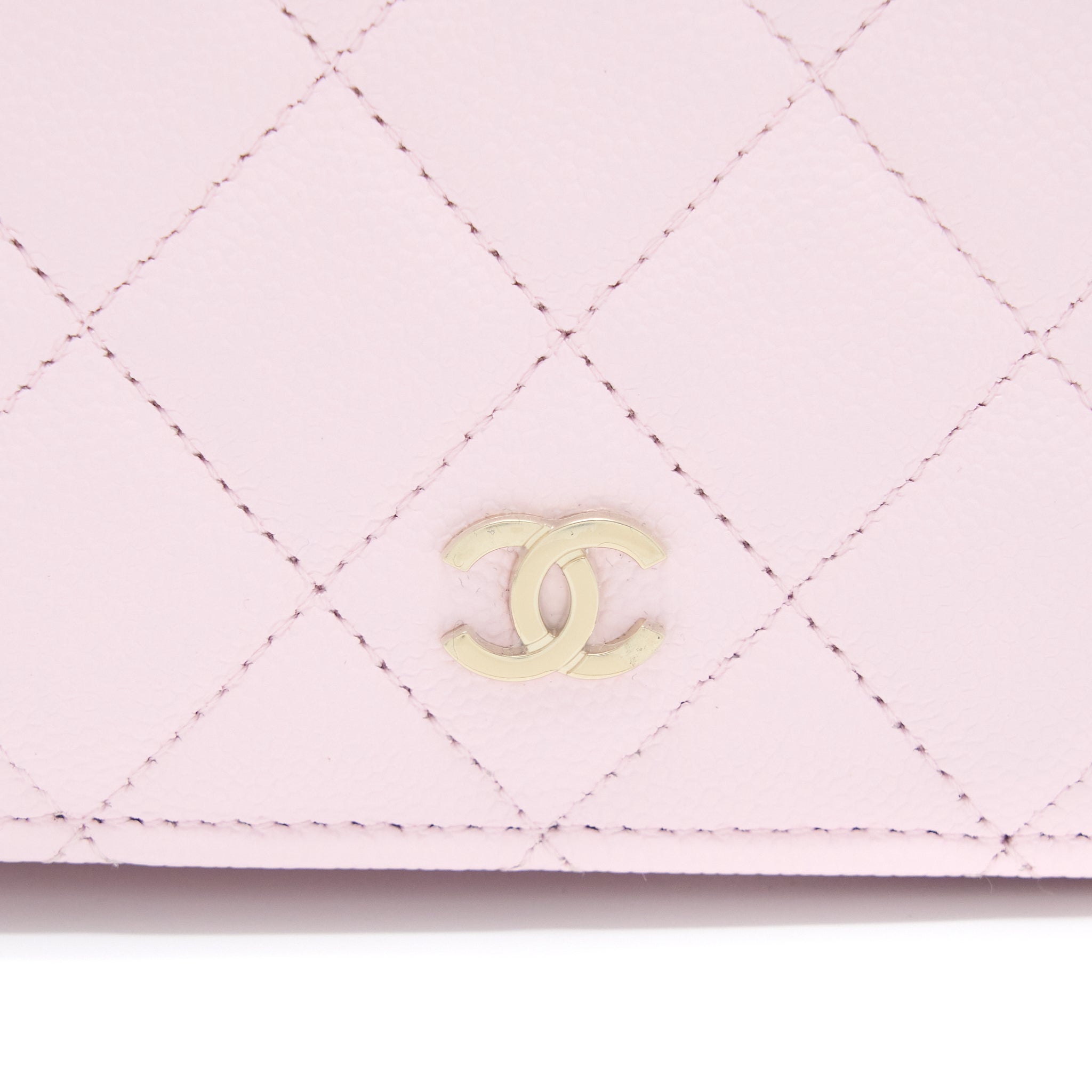 CHANEL 2 IN 1 WALLET ON CHAIN CAVIAR LIGHT PINK LGHW