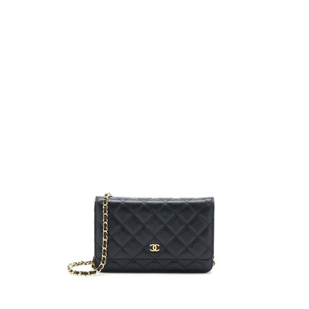 CHANEL CLASSIC WALLET ON CHAIN CAVIAR BLACK GHW